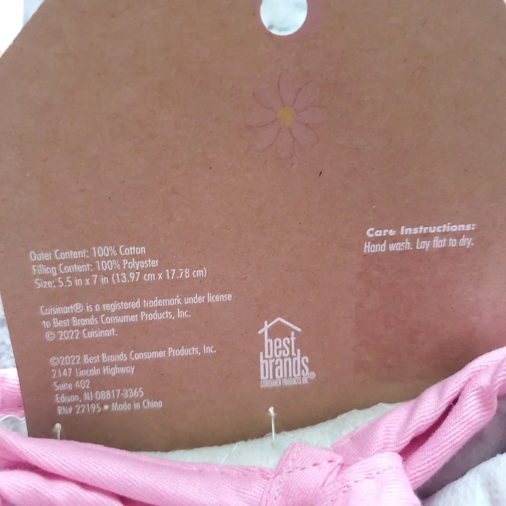 Cuisinart Easter Kitchen Towel and Mini Oven Mitt Set‎ 4pc Gnome Egg Pink Green